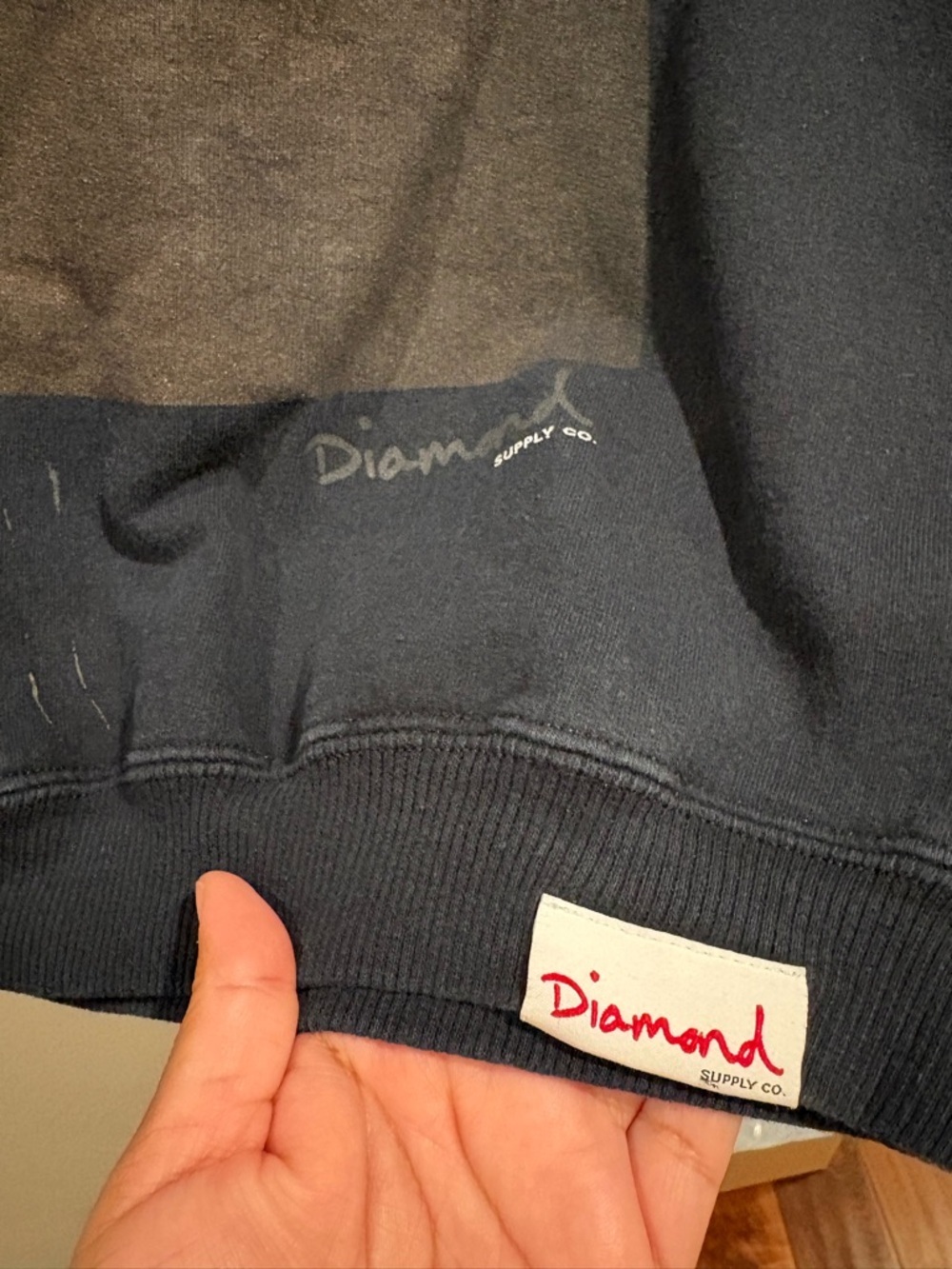 Diamond Supply Pullover Sweatshirt Men’s Size Medium Faded Distressed Y2K - Picture 3 of 12